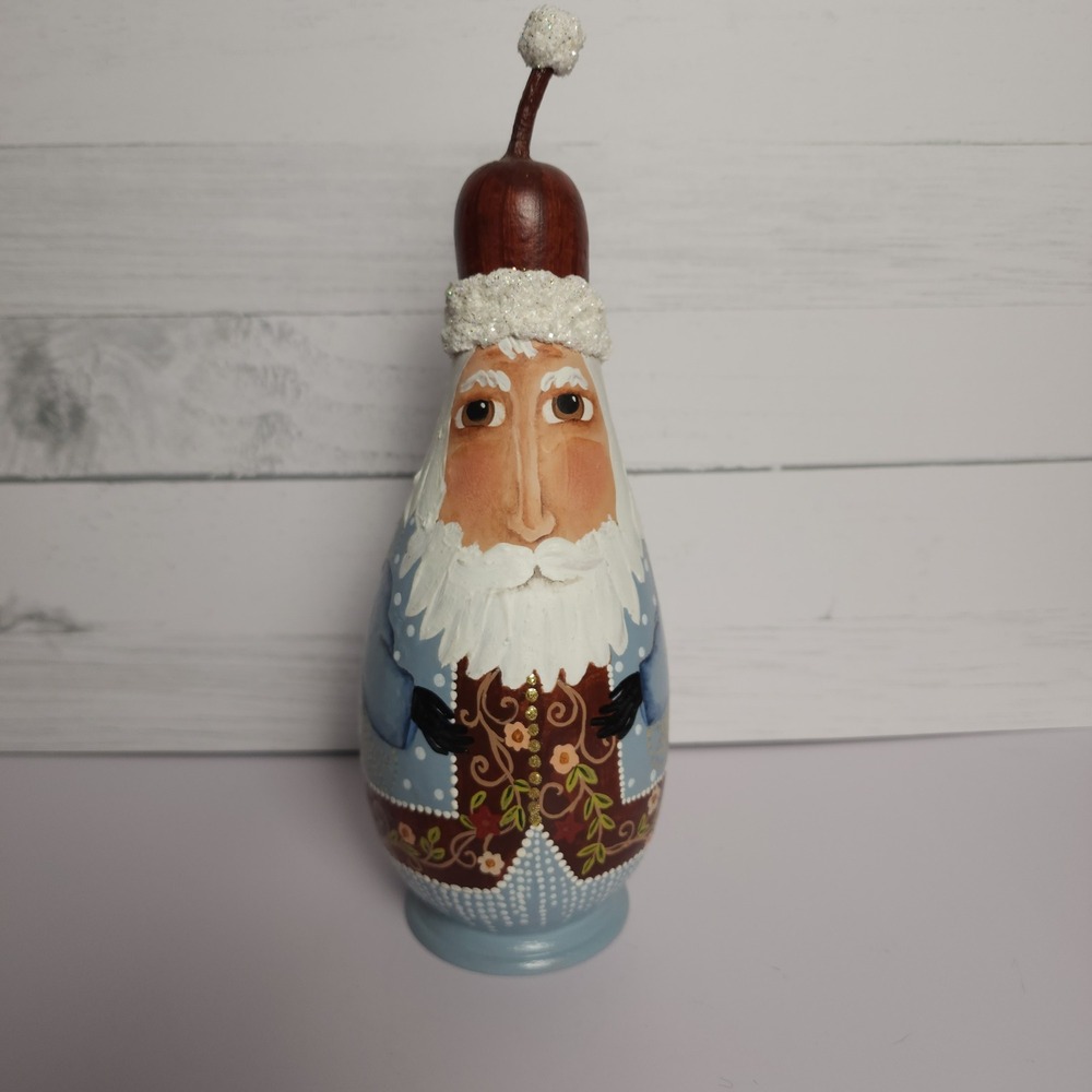 Handmade‎ Gourd Santa Claus Figurine Signed by Regina Schaefer